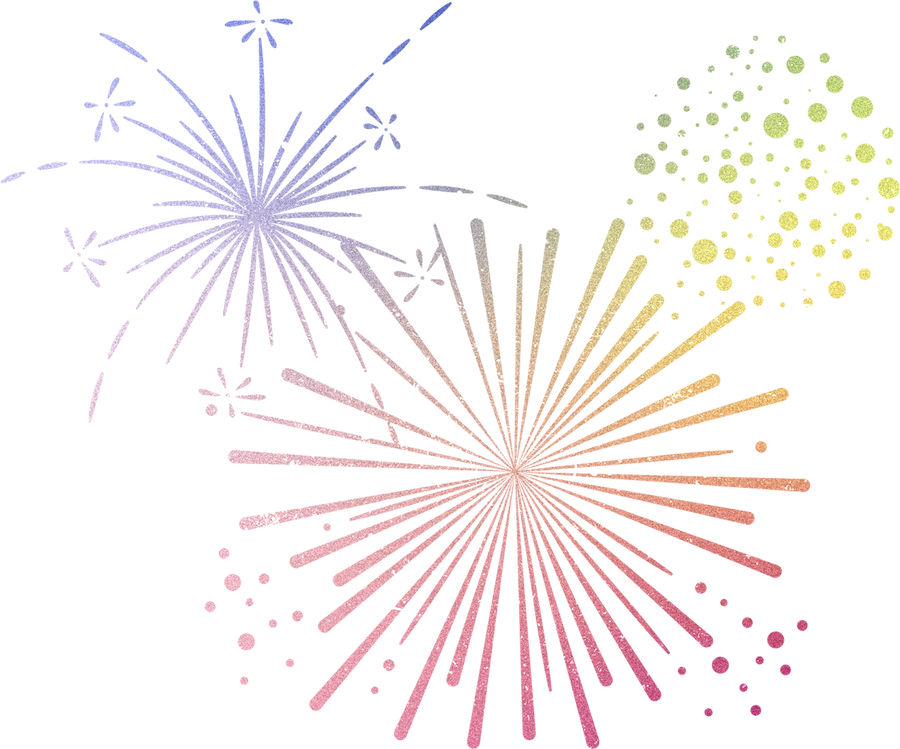 Glowing Gradient NYE Various Hand Drawn Group Firework